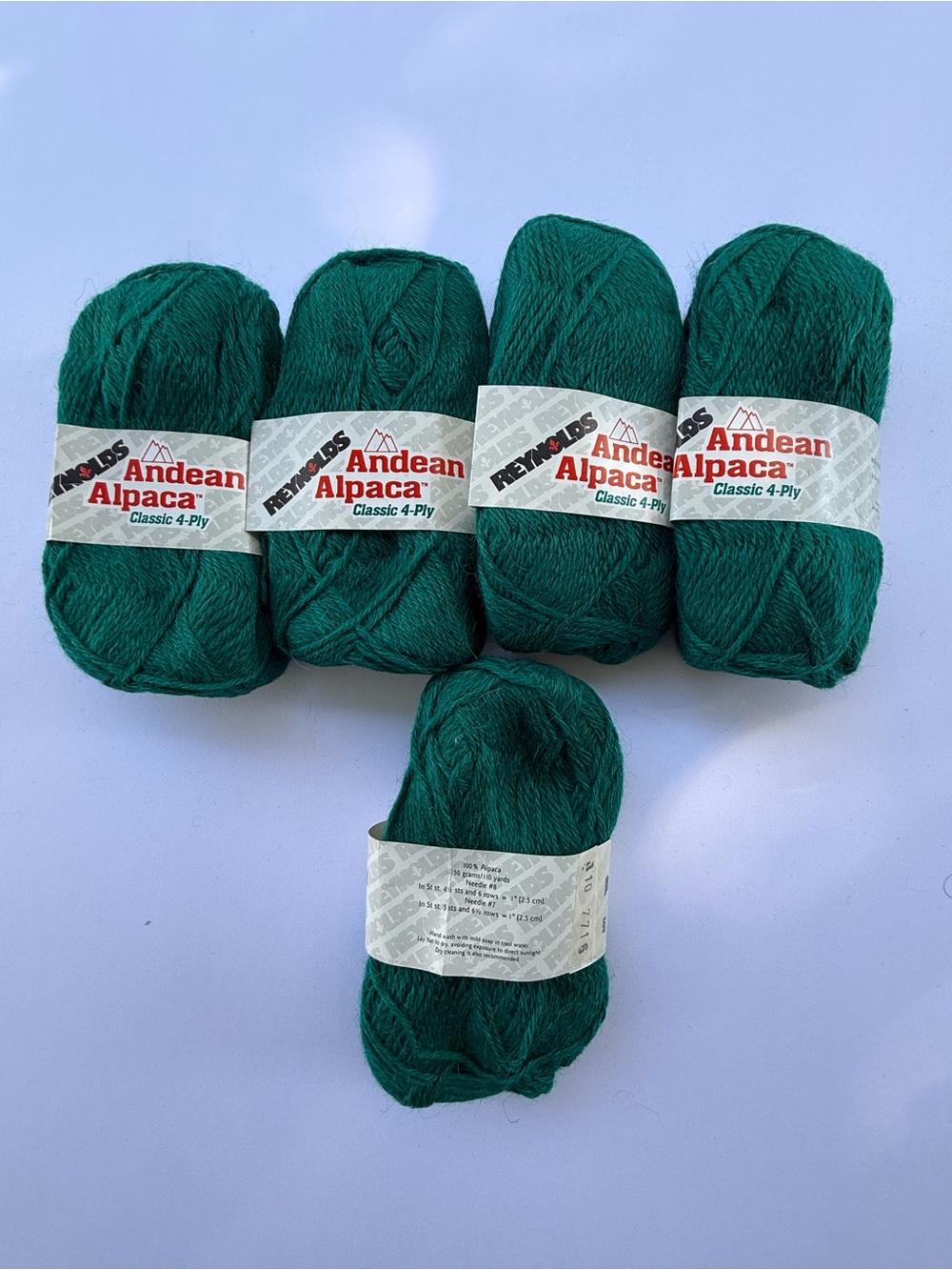 Andean Alpaca Classic 4-Ply Yarn — Deep Teal Green